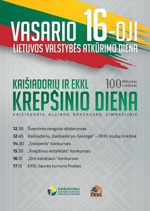 EKKL krepšinio dienos programa. 
